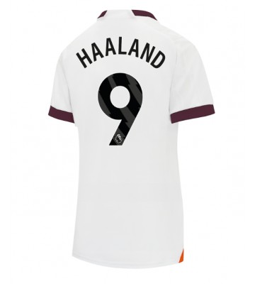 Manchester City Erling Haaland #9 Replika Udebanetrøje Dame 2023-24 Kortærmet